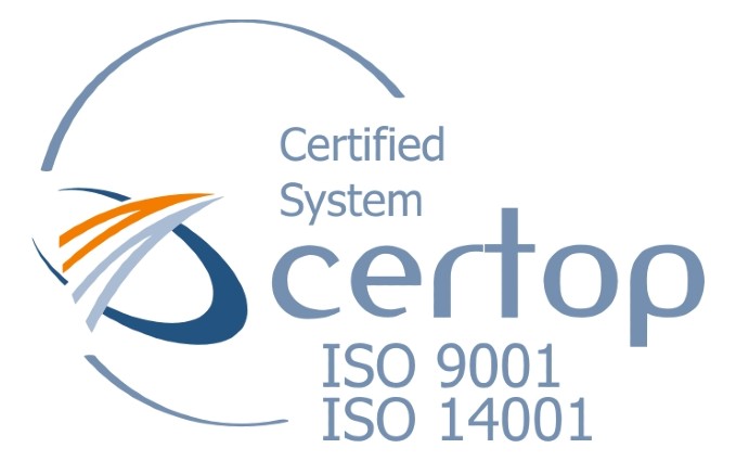 CERTOP tanúsított rendszer ISO 9001 és ISO 14001 logó